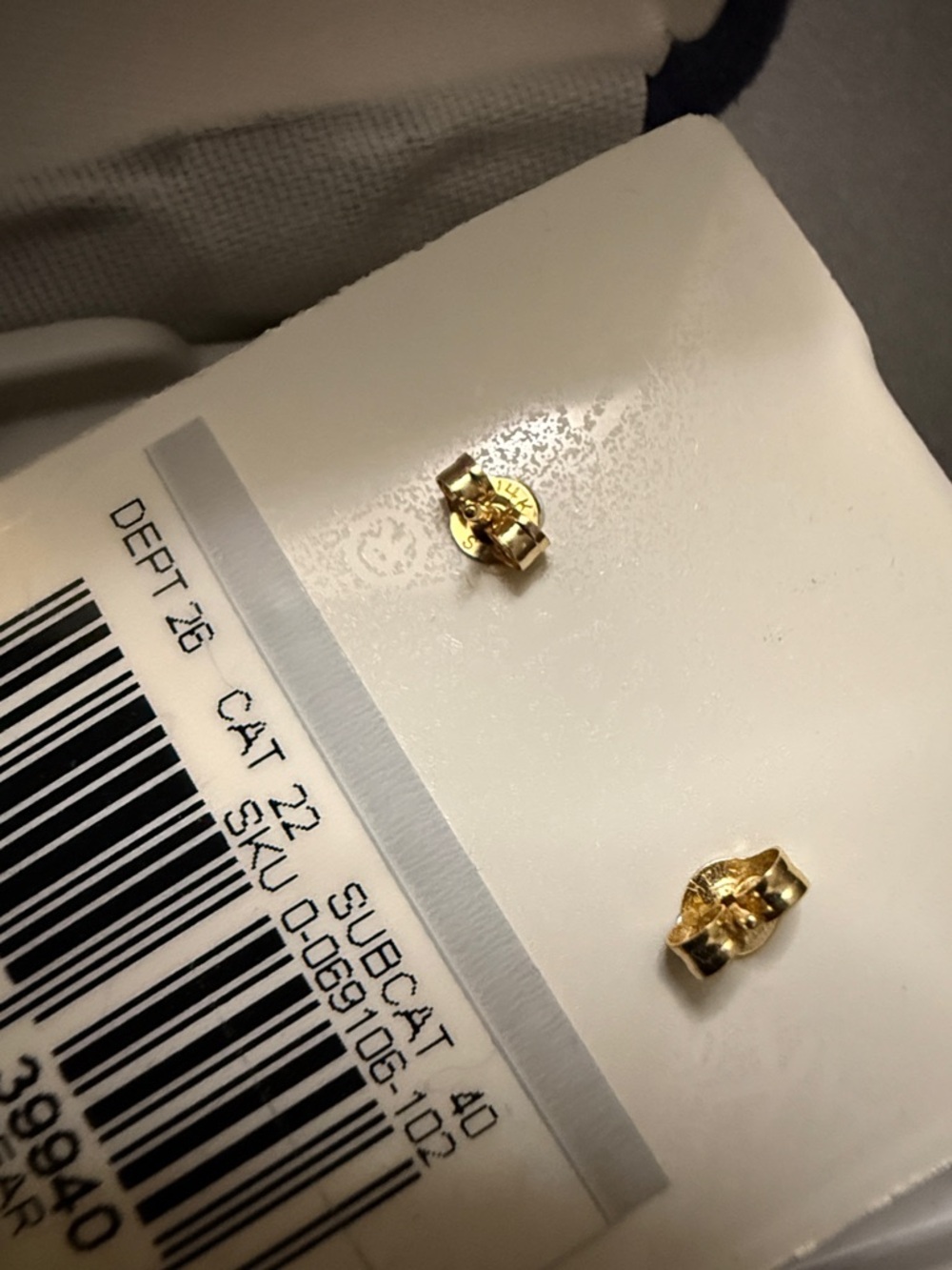 14K Gold Teddy Bear Stud Earrings for Kids - Picture 3 of 4